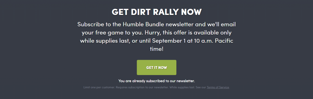 DiRT Rally бесплатно на Humble Bundle